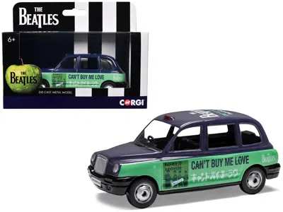 Corgi The Beatles London Taxi Rhd (right Hand Drive) "can't Buy Me Love" Blue And Green With Graphics Diec