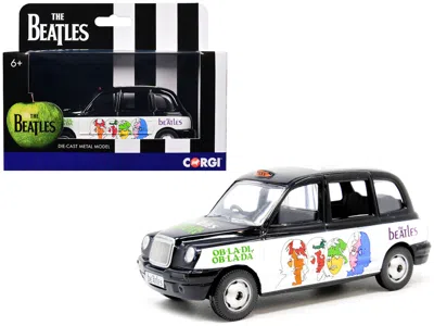 Corgi The Beatles London Taxi Rhd (right Hand Drive) "ob-la-di Ob-la-da" Black And White With Graphics Die