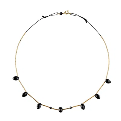 Corina Mardari Jewelry Women's Black / Gold Black Spinel Gold Filled Chocker Necklace