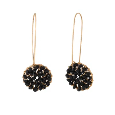 Corina Mardari Jewelry Women's Black / Gold Black Tourmaline Handcrafted Gold-filled Earrings