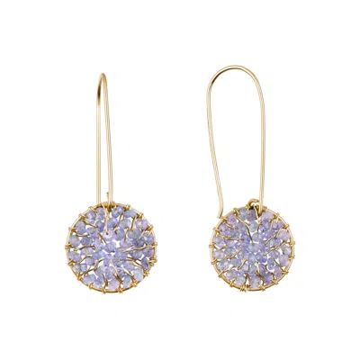 Corina Mardari Jewelry Women's Gold / Purple Tanzanite Handmade Dangle Gold -filled Earrings