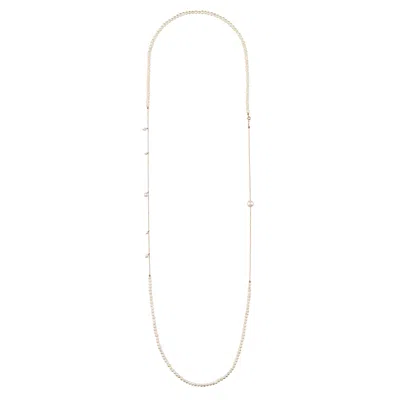 Corina Mardari Jewelry Women's Gold / White Super Long Pearl Gold Filled Necklace