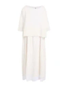 Corinna Caon Woman Midi Dress Off White Size L Cotton In White