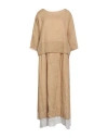 Corinna Caon Woman Midi Dress Sand Size L Cotton In Neutral