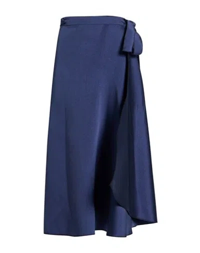 Corinna Caon Woman Midi Skirt Blue Size S Polyester