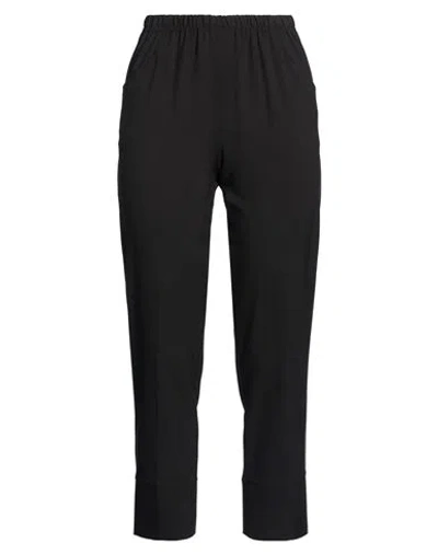 Corinna Caon Woman Pants Black Size S Polyester, Viscose, Elastane In Animal Print