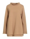 Corinna Caon Woman Sweatshirt Sand Size M Cotton, Polyester In Sand