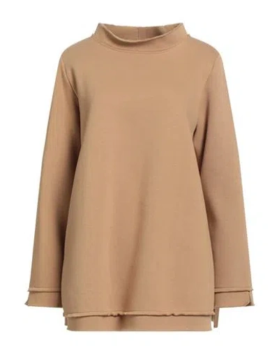 Corinna Caon Woman Sweatshirt Sand Size M Cotton, Polyester
