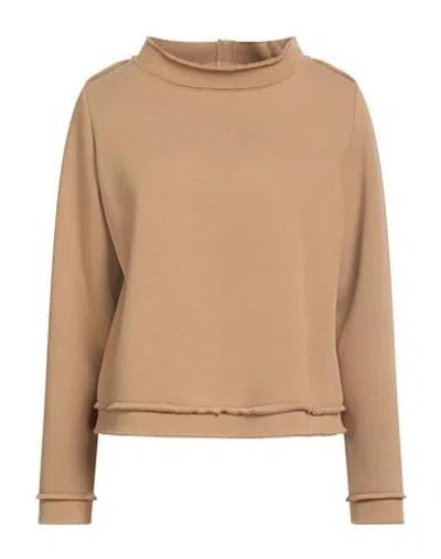 Corinna Caon Woman Sweatshirt Sand Size M Cotton, Polyester