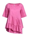Corinna Caon Woman Blouse Fuchsia Size M Cotton In Pink