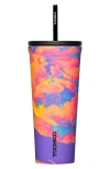 Corkcicle 24-ounce Insulated Cup With Straw In Super Bloom