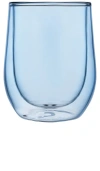 Corkcicle Glass Stemless Cup Double Pack In Blue