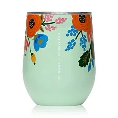 Corkcicle Lively Floral Stemless Wine Cup In Mint Livel