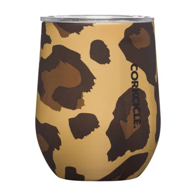 Corkcicle Luxe 12oz Stemless Cup In Leopard Exotic In Multi