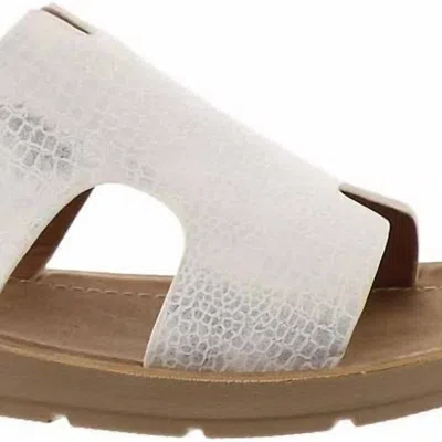 Corkys Bogalusa Sandals In White Croco