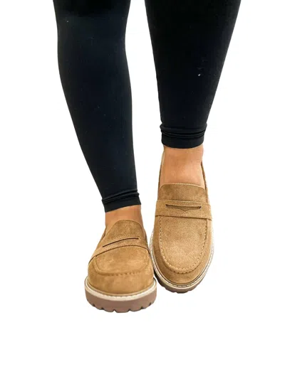 Corkys Footwear Boost Loafer In Brown Suede In Beige