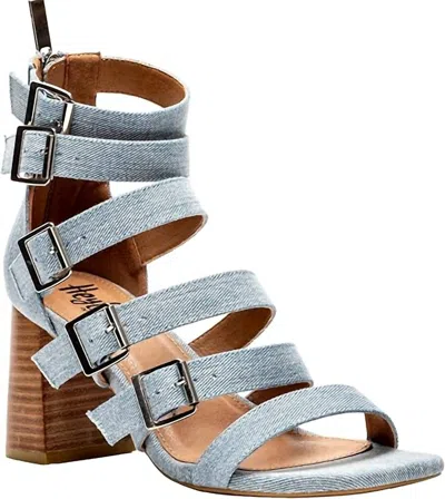 Corkys Footwear Buckle Down Heeled Sandal In Denim In Multi