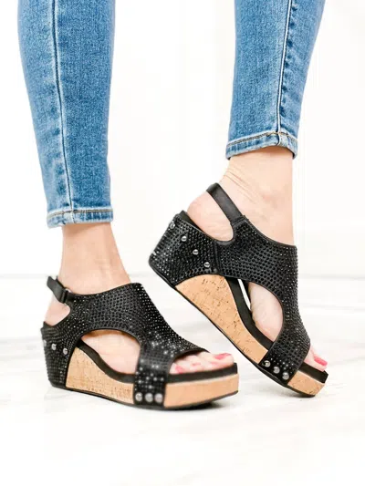 Corkys Footwear Carley Crystal Shoe In Black Crystals In Multi