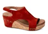 Corkys Footwear Carley Wedge In Rust Suede In Multi