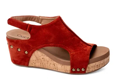 Corkys Footwear Carley Wedge In Rust Suede In Multi