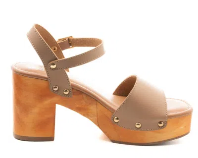 Corkys Footwear Country Club Wedge Sandal In Nude In Brown
