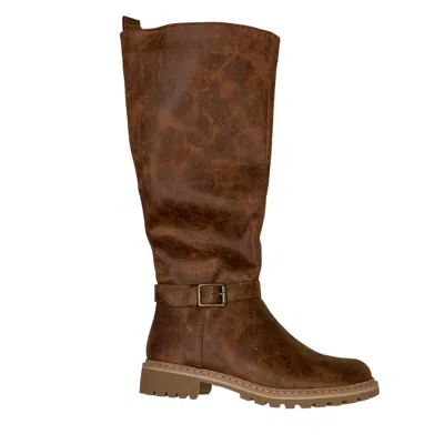 Corkys Footwear Giddy Up Tall Boots In Cognac Distressed In Brown