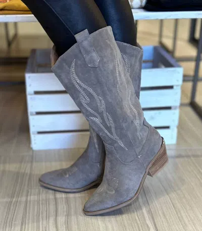 Corkys Footwear Headliner Faux Suede Boot In Light Grey
