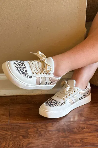 Corkys Footwear Leopard Sneaker In White