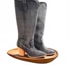 Corkys Footwear Low Places Knee High Western Boots In Washed Dark Blue Denim In Multi