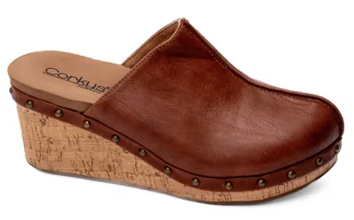 Corkys Footwear Marley Clog Wedge In Cognac In Green