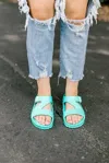 Corkys Footwear Pool Party Slide In Aqua In Blue