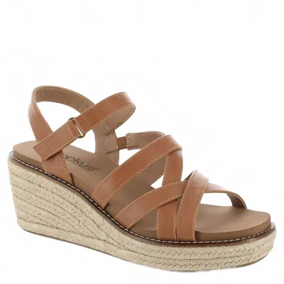 Corkys Footwear Women's All Nighter Wedge Sandals In Cognac In Green
