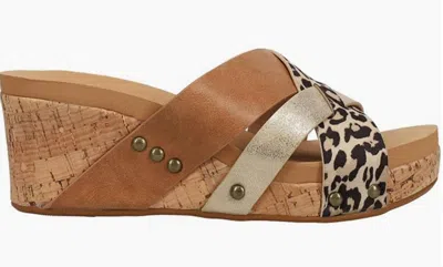 Corkys Footwear Women's Amuse Slip On Wedge Sandal In Leopard In Multi