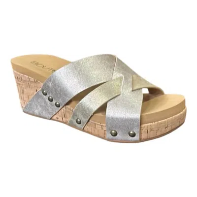 Corkys Footwear Women's Amuse Wedge Heel Sandal In Gold