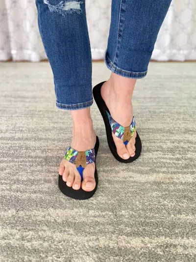 Corkys Footwear Women's Aquaholic Hawaii Flip Flop In Blue Hawaii In Multi