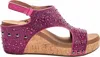 Corkys Footwear Women's Ashley Wedge Sandal In Fuchsia Rhinestone In Multi