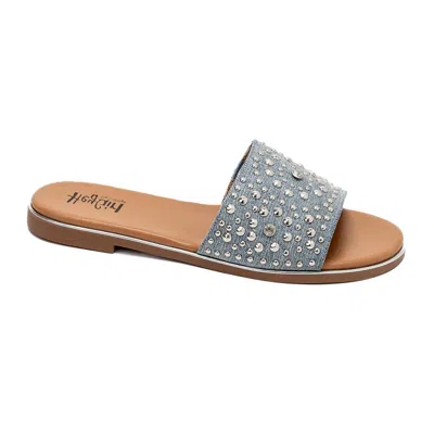 Corkys Footwear Women's Bail Money Slide Sandal In Blue Denim