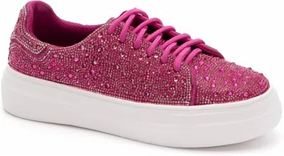 Corkys Footwear Women's Bedazzle Rhinestones Sneakers In Fuchsia In Pink