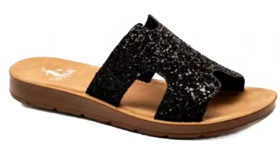 Corkys Footwear Women's Bogalusa Chunky Glitter Sandals In Black