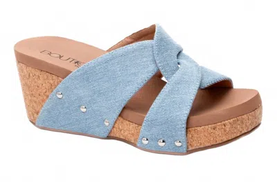 Corkys Footwear Women's Bonny Wedge Sandals In Denim In Multi