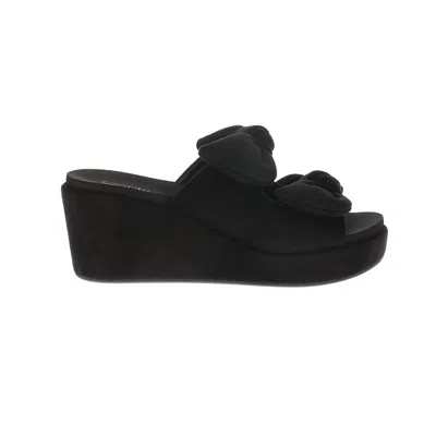 Corkys Footwear Women's Bowed Up Wedge Shoes In Black Faux Suede
