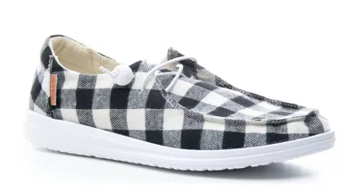 Corkys Footwear Women's Buffalo Plaid Kayak Shoes In Black/white