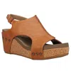 Corkys Footwear Women Carley Smooth Wedge Sandals In Cognac In Brown
