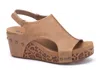 Corkys Footwear Women's Carley Smooth With Leopard Soles Sandals In Taupe In Brown