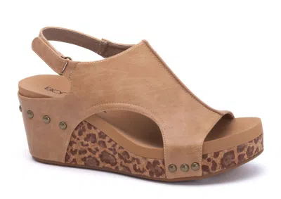 Corkys Footwear Women's Carley Smooth With Leopard Soles Sandals In Taupe In Brown