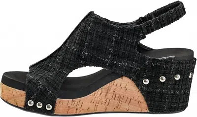 Corkys Footwear Women's Carley Wedge Heel Sandal In Black Tweed