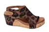 Corkys Footwear Women's Carley Wedge Heels In Washed Cognac Leopard In Multi