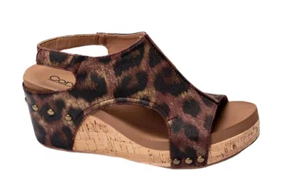Corkys Footwear Women's Carley Wedge Heels In Washed Cognac Leopard In Multi