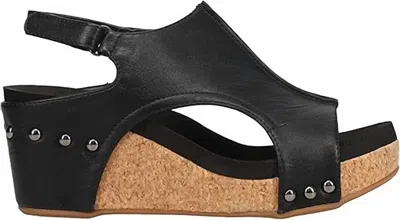 Corkys Footwear Women's Carley Wedge Sandal In Black Metallic In Multi