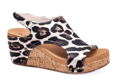 Corkys Footwear Women's Carley Wedge Sandal In Gold Leopard In Multi